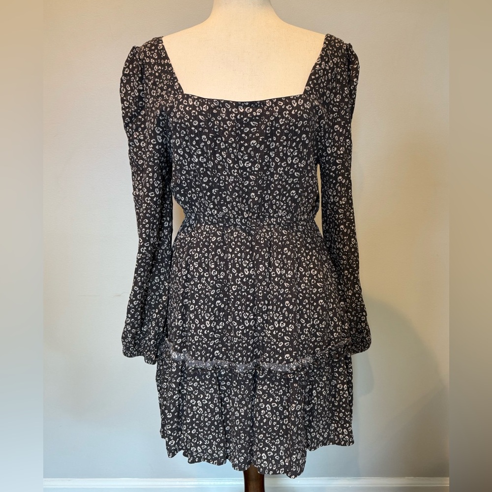 Altar’d State Long Sleeve Square Neckline Animal Print Dress Size Large NWOT